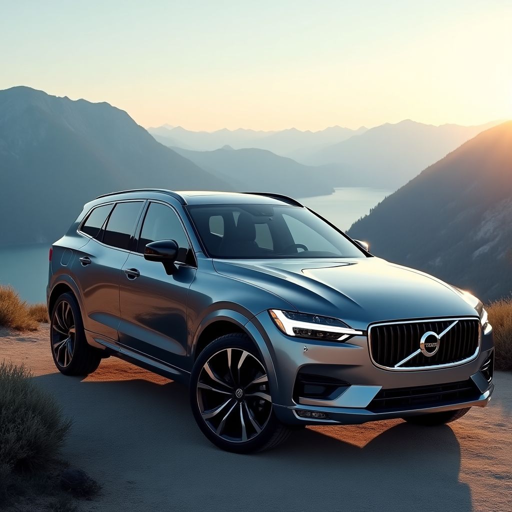 Un SUV moderne sur une route de montagne